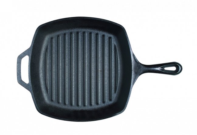 Lodge - Čtvercová litinová grilovací pánev Fish (průměr 26 cm)