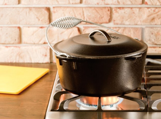 Lodge - Litinový hrnec Dutch oven 4,7  l s poklicí a kovovým držadlem