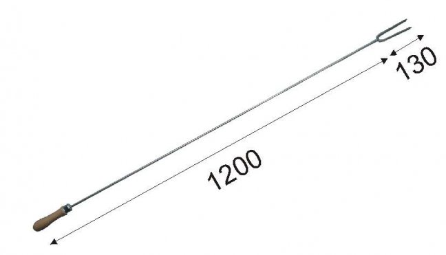 Kov - Nerezová vidlička s dřevěnou rukojetí 120 cm