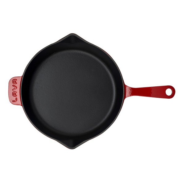 LAVA Metal - Litinová pánev 28 cm - červená