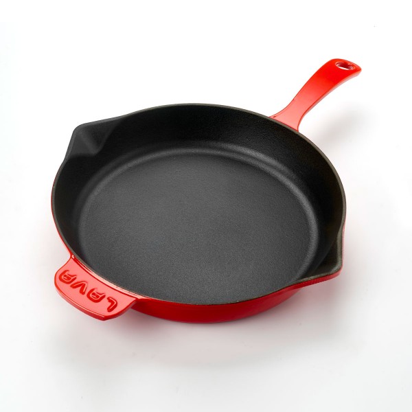 LAVA Metal - Litinová pánev 28 cm - červená