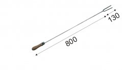 Kov - Nerezová vidlička s dřevěnou rukojetí 80 cm
