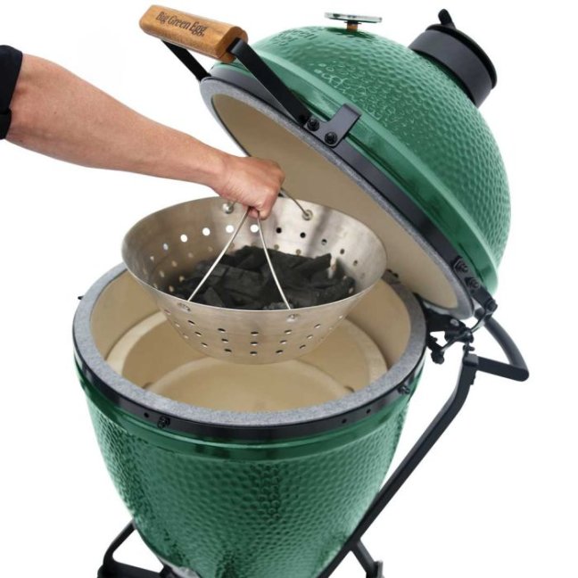 Big Green Egg - Nerezový koš na dřevěné uhlí Large