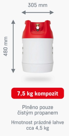 Tomegas - Kompozitová plynová lahev + 7,5 kg 100% propan