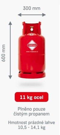Tomegas - Plynová lahev + 11 kg 100% propan